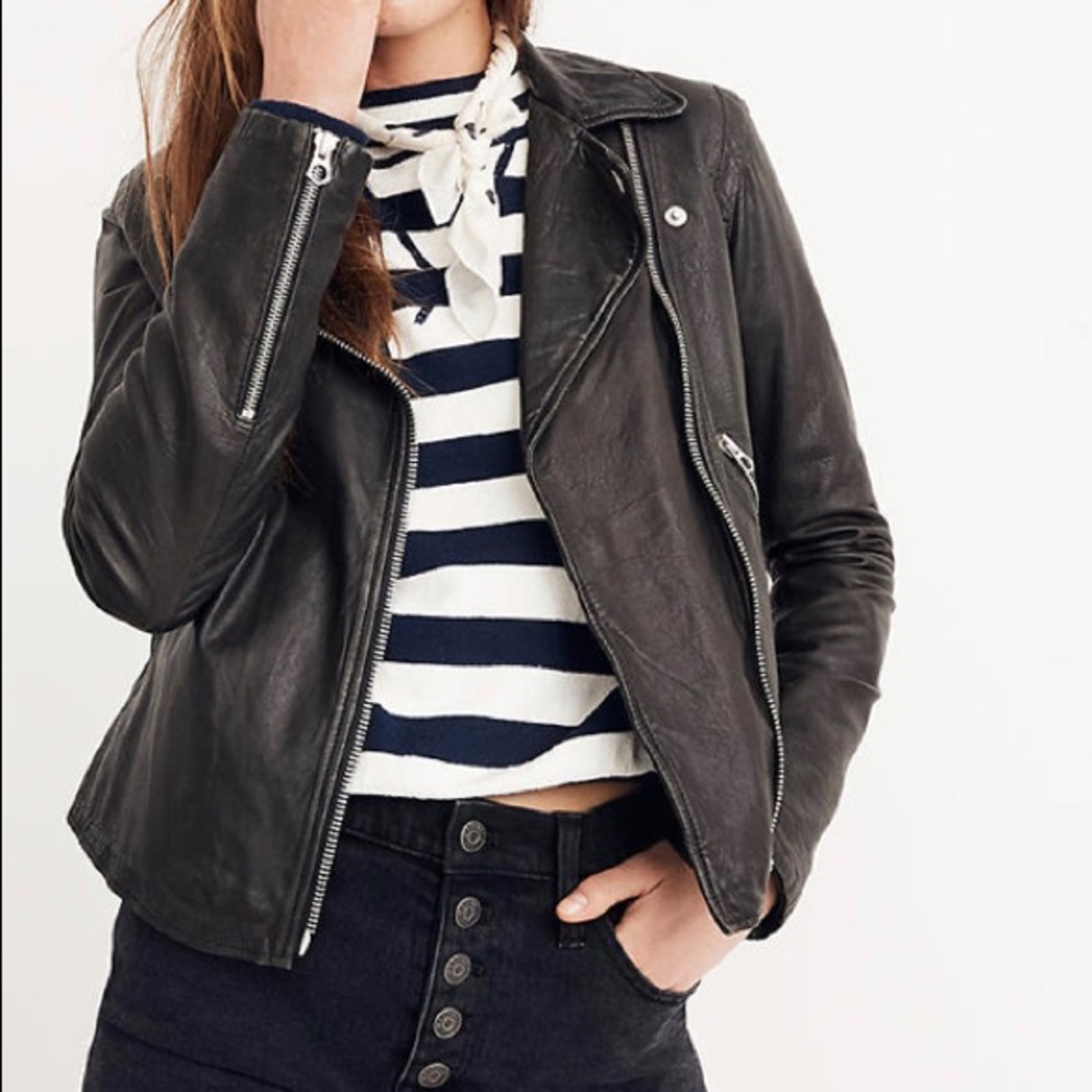 Madewell Washed Leather Motorcycle (Moto) Jacket